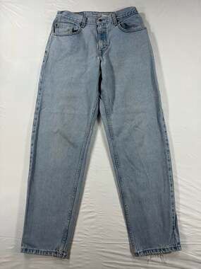 Levi's 560 Jeans Women's 31x32 Loose Fit Tapered Leg Blue Denim Fray Hem